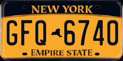 NY license plate GFQ6740