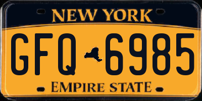 NY license plate GFQ6985