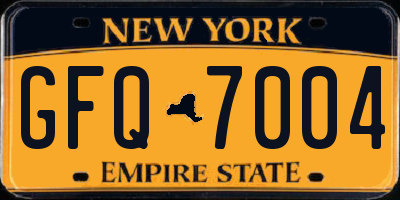 NY license plate GFQ7004