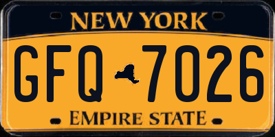 NY license plate GFQ7026