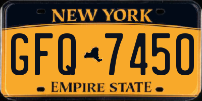NY license plate GFQ7450