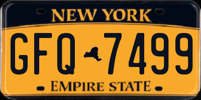 NY license plate GFQ7499