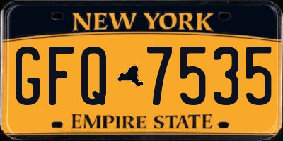 NY license plate GFQ7535