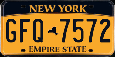 NY license plate GFQ7572