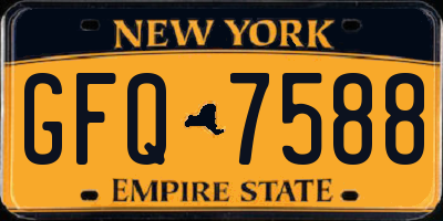 NY license plate GFQ7588