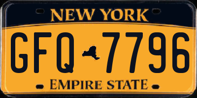 NY license plate GFQ7796