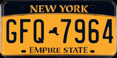 NY license plate GFQ7964