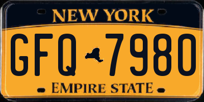 NY license plate GFQ7980