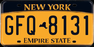 NY license plate GFQ8131