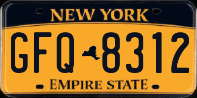 NY license plate GFQ8312