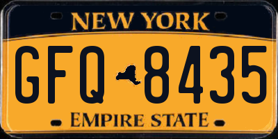 NY license plate GFQ8435