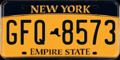 NY license plate GFQ8573