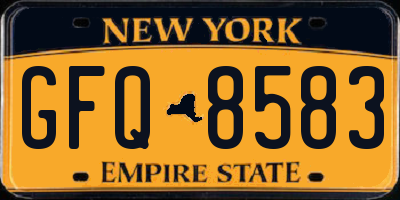 NY license plate GFQ8583