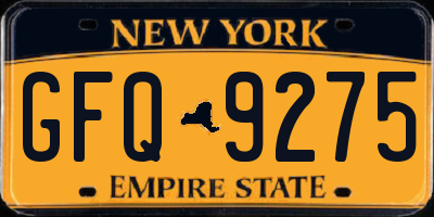 NY license plate GFQ9275