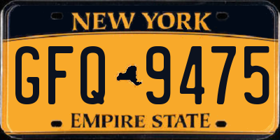 NY license plate GFQ9475