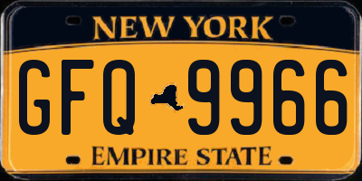 NY license plate GFQ9966