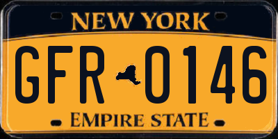 NY license plate GFR0146