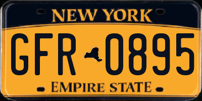 NY license plate GFR0895