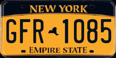 NY license plate GFR1085