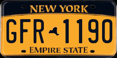 NY license plate GFR1190