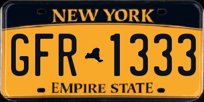 NY license plate GFR1333
