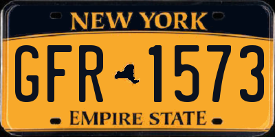 NY license plate GFR1573