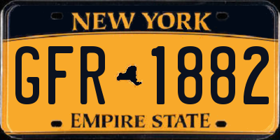 NY license plate GFR1882