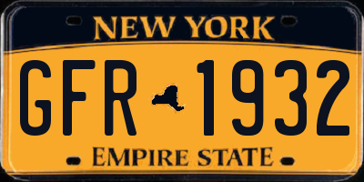 NY license plate GFR1932