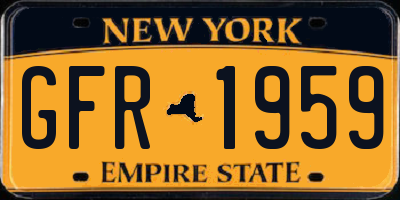 NY license plate GFR1959