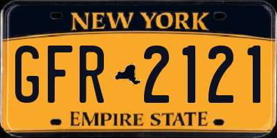 NY license plate GFR2121