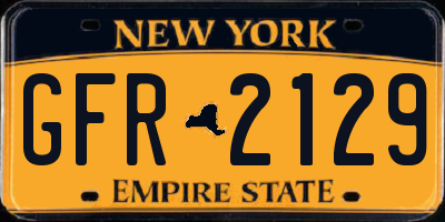 NY license plate GFR2129