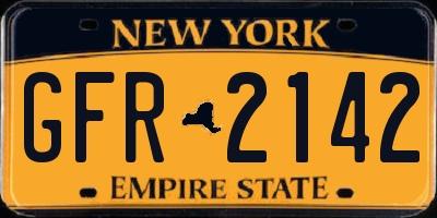 NY license plate GFR2142