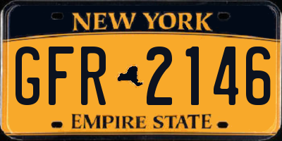 NY license plate GFR2146