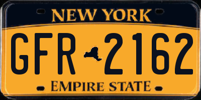 NY license plate GFR2162