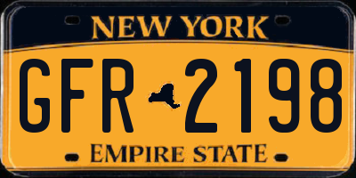 NY license plate GFR2198