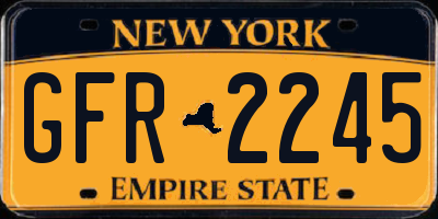 NY license plate GFR2245