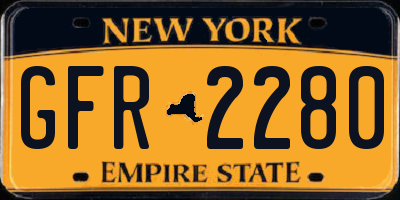 NY license plate GFR2280