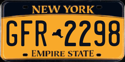 NY license plate GFR2298