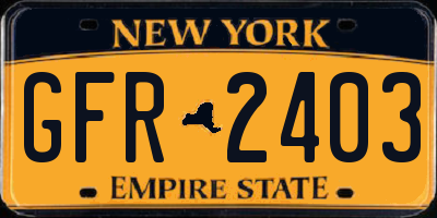 NY license plate GFR2403
