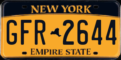 NY license plate GFR2644
