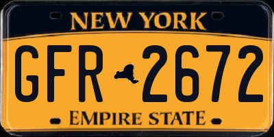 NY license plate GFR2672