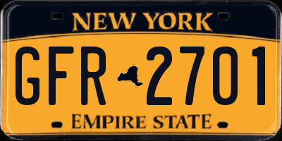 NY license plate GFR2701