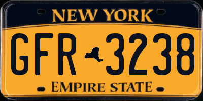 NY license plate GFR3238