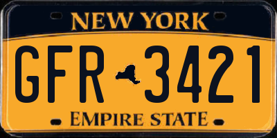 NY license plate GFR3421