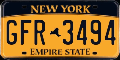 NY license plate GFR3494