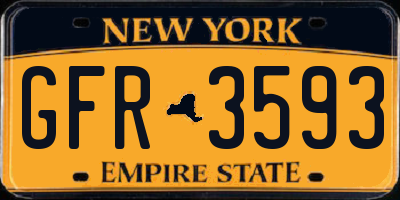 NY license plate GFR3593