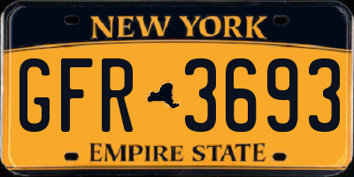 NY license plate GFR3693