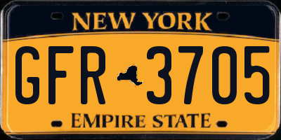 NY license plate GFR3705