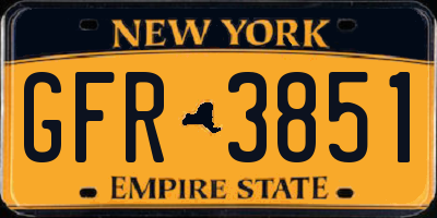 NY license plate GFR3851