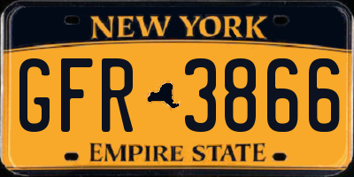 NY license plate GFR3866
